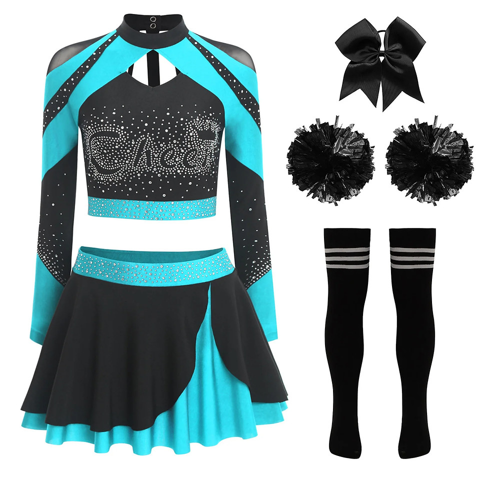 Thumbnail: Women Cheer Dance Outfits Cheerleader Costume Dancewear Hollow Out Cheerleading
