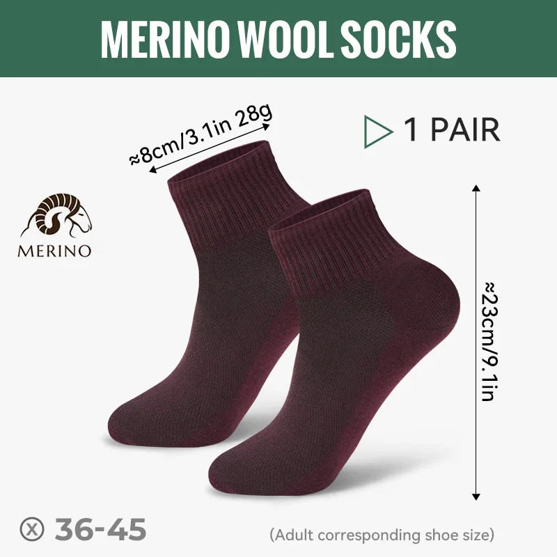 Thumbnail: WRELS 1/2/3 Pairs Merino Wool Socks Breathable Hiking Socks for Men Women  Sweat