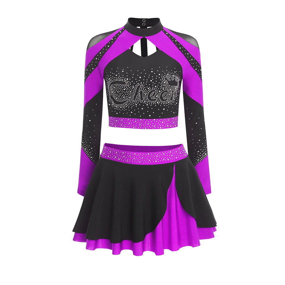 Thumbnail: Women Cheer Dance Outfits Cheerleader Costume Dancewear Hollow Out Cheerleading
