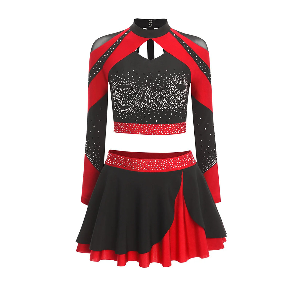 Thumbnail: Women Cheer Dance Outfits Cheerleader Costume Dancewear Hollow Out Cheerleading