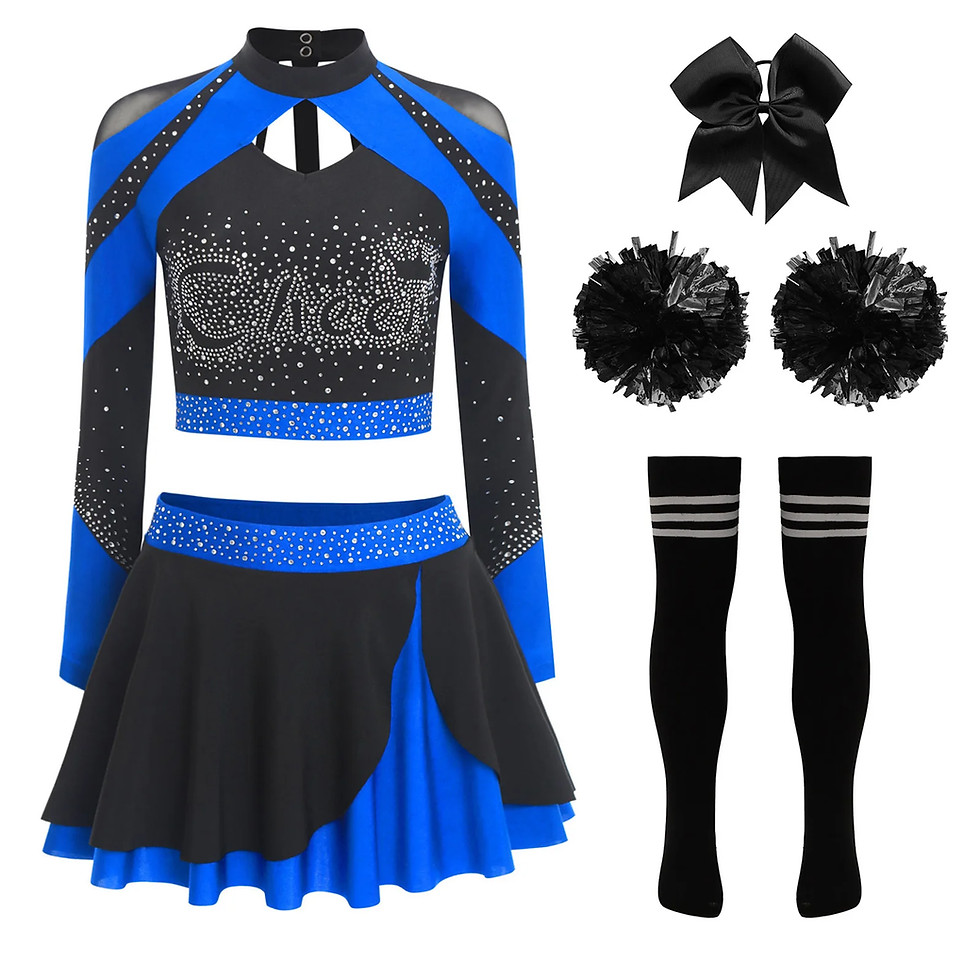 Thumbnail: Women Cheer Dance Outfits Cheerleader Costume Dancewear Hollow Out Cheerleading