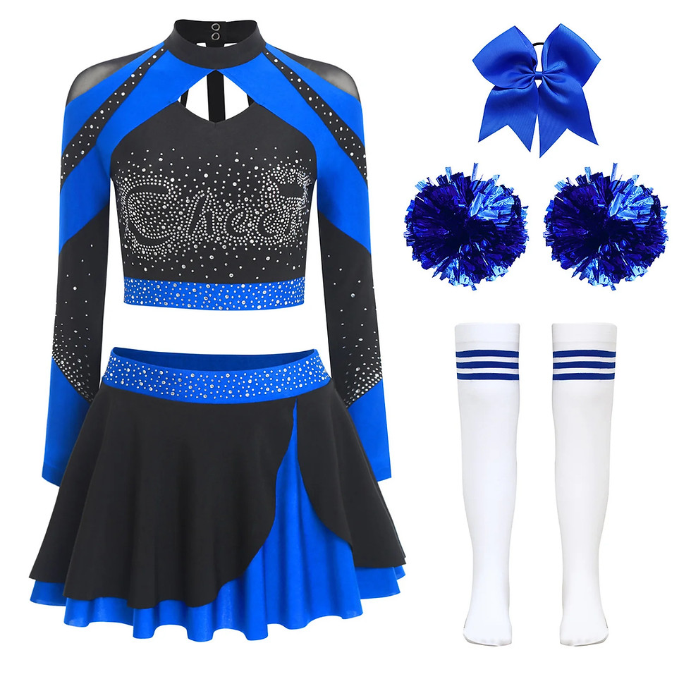 Thumbnail: Women Cheer Dance Outfits Cheerleader Costume Dancewear Hollow Out Cheerleading