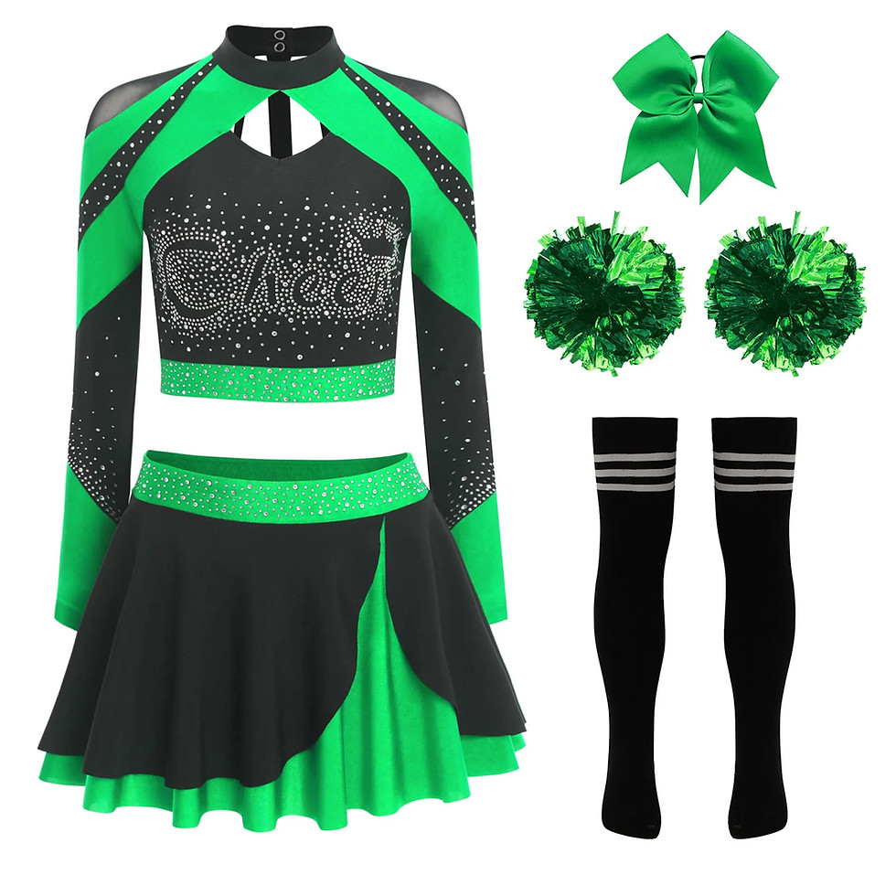Thumbnail: Women Cheer Dance Outfits Cheerleader Costume Dancewear Hollow Out Cheerleading