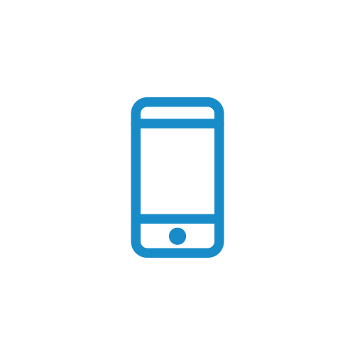 Icon of a smartphone representing recyclable electronic devices