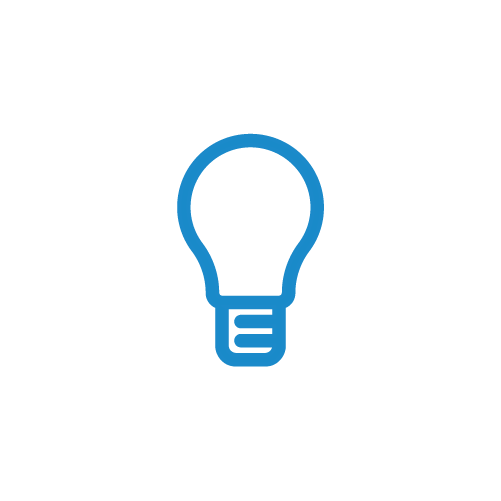 Icon of a light bulb representing recyclable light bulbs