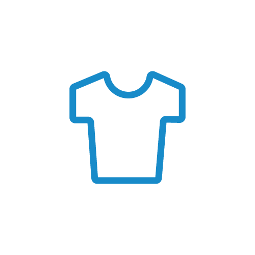 Icon of a t-shirt representing recyclable clothing and textiles