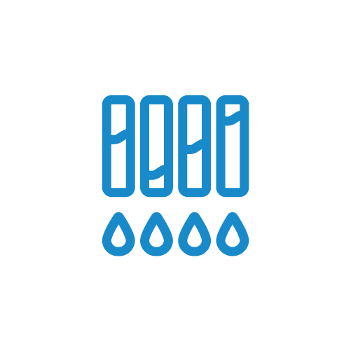 Icon of a row of batteries representing recyclable batteries