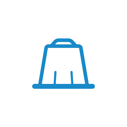 Icon of a bag representing recyclable bags and pouches