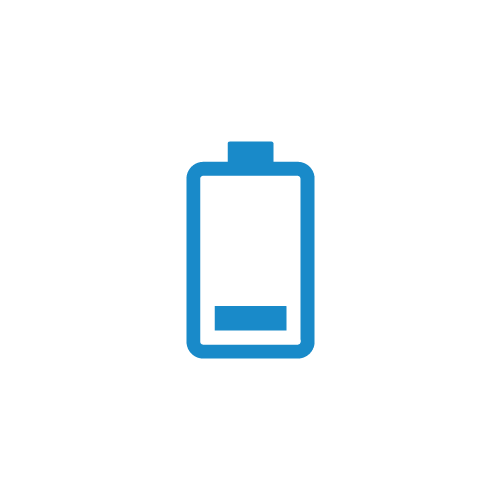 Icon of a battery representing recyclable batteries