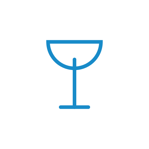Icon of a glass representing recyclable glass