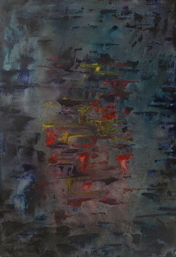 Świgulska Mariola (1961, Rzekuń) Gwiezdny pył 2, dyptyk, 120x80 (cm), akryl, technika własna, płótno