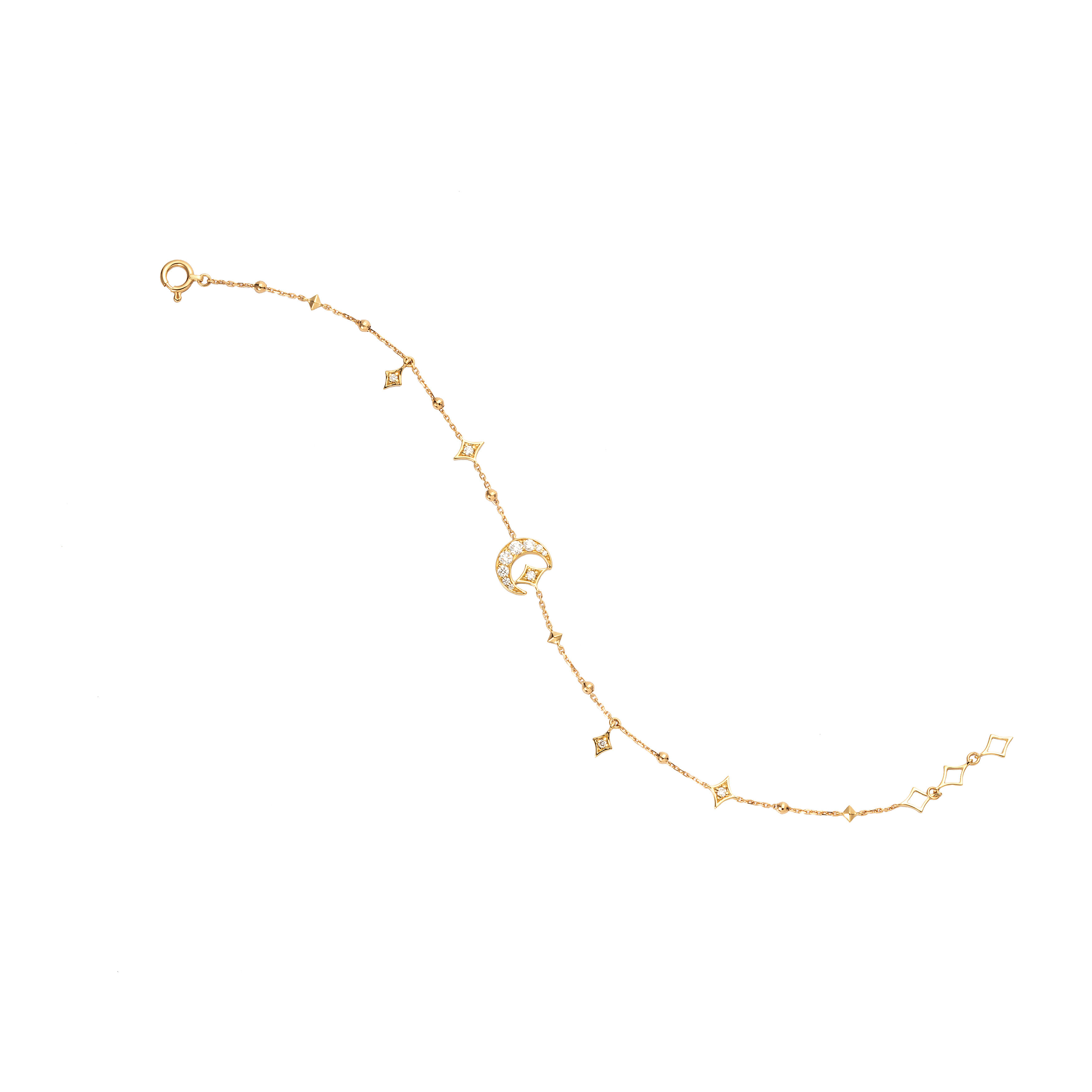 18K彎彎月亮鑽石手鏈