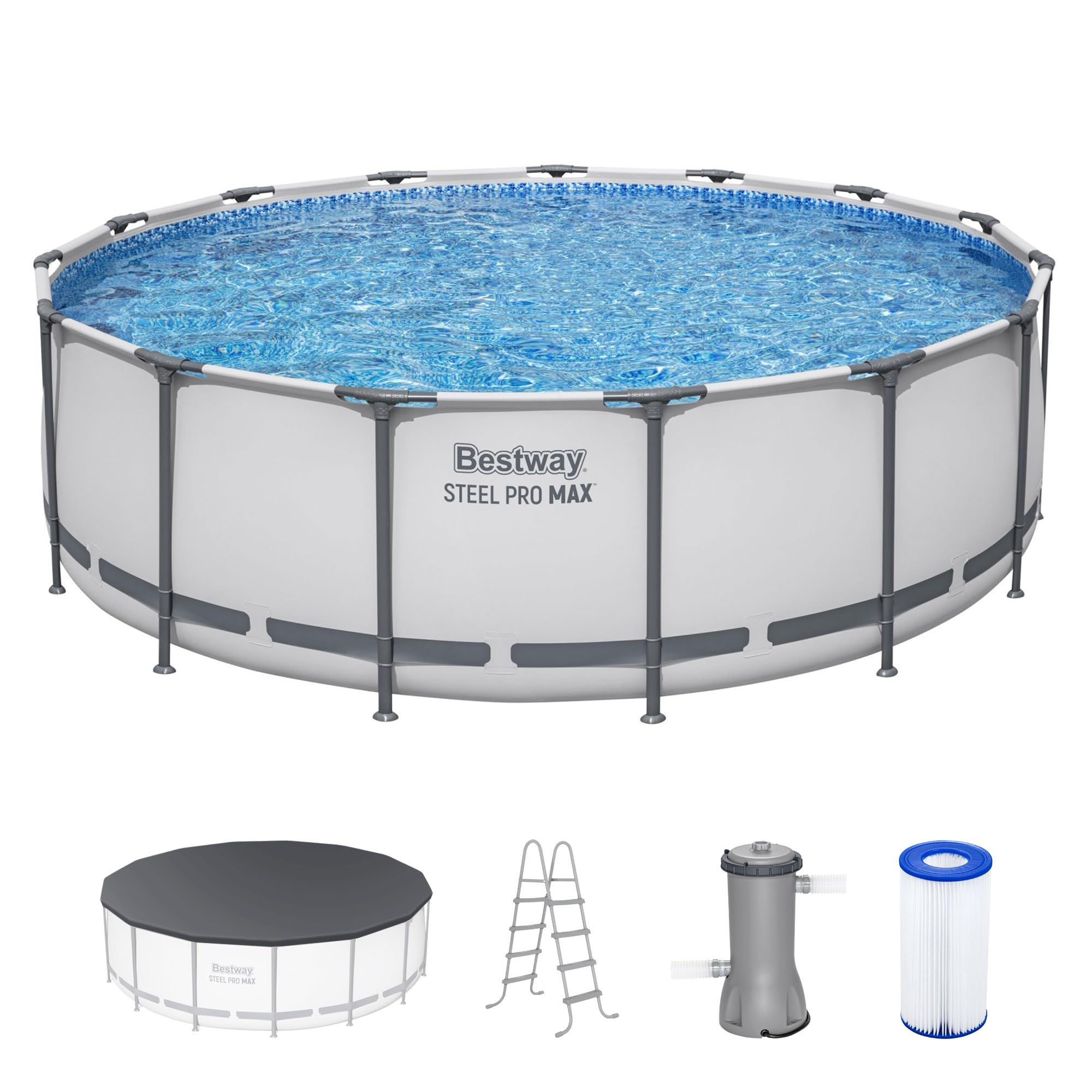 Bestway Steel Pro MAX 15 ft x 48 in Above Ground Pool Set with Pump