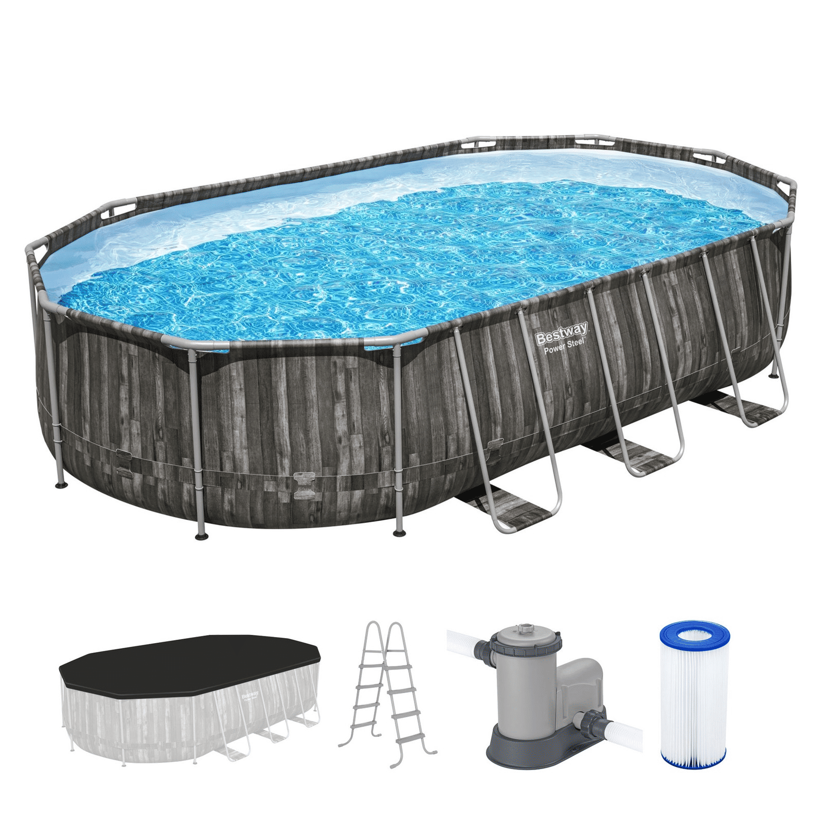Bestway Power Steel 20' x 12' x 48" Oval Above Ground Pool Set