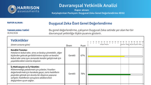 Harrison Assessments Yetenek Yönetimi Sistemi: Duygusal Zekâ Raporu