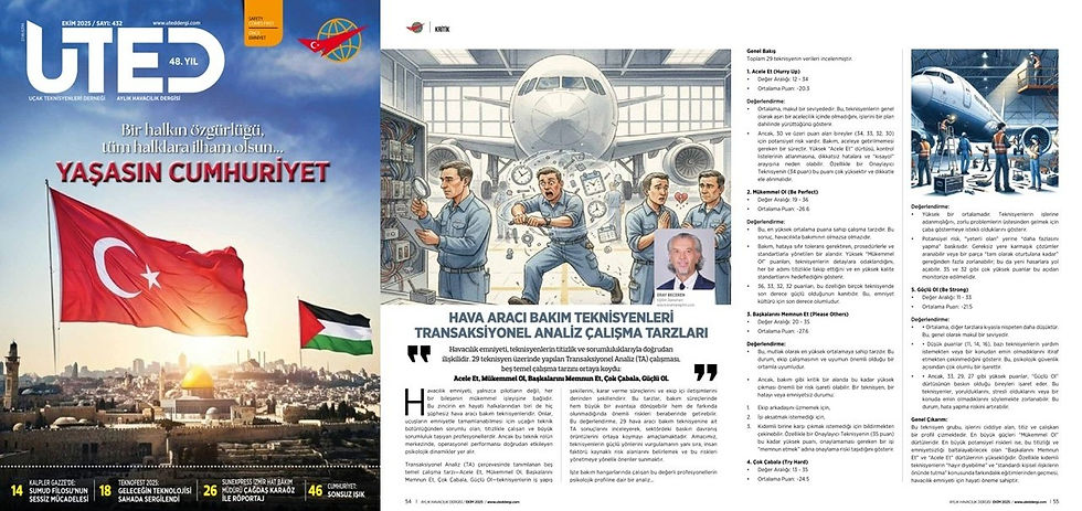 Hava Aracı Bakım Teknisyenleri Çalışma Tarzları