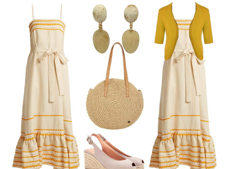 Corpo Oval - Vestido de Linho com Bolero