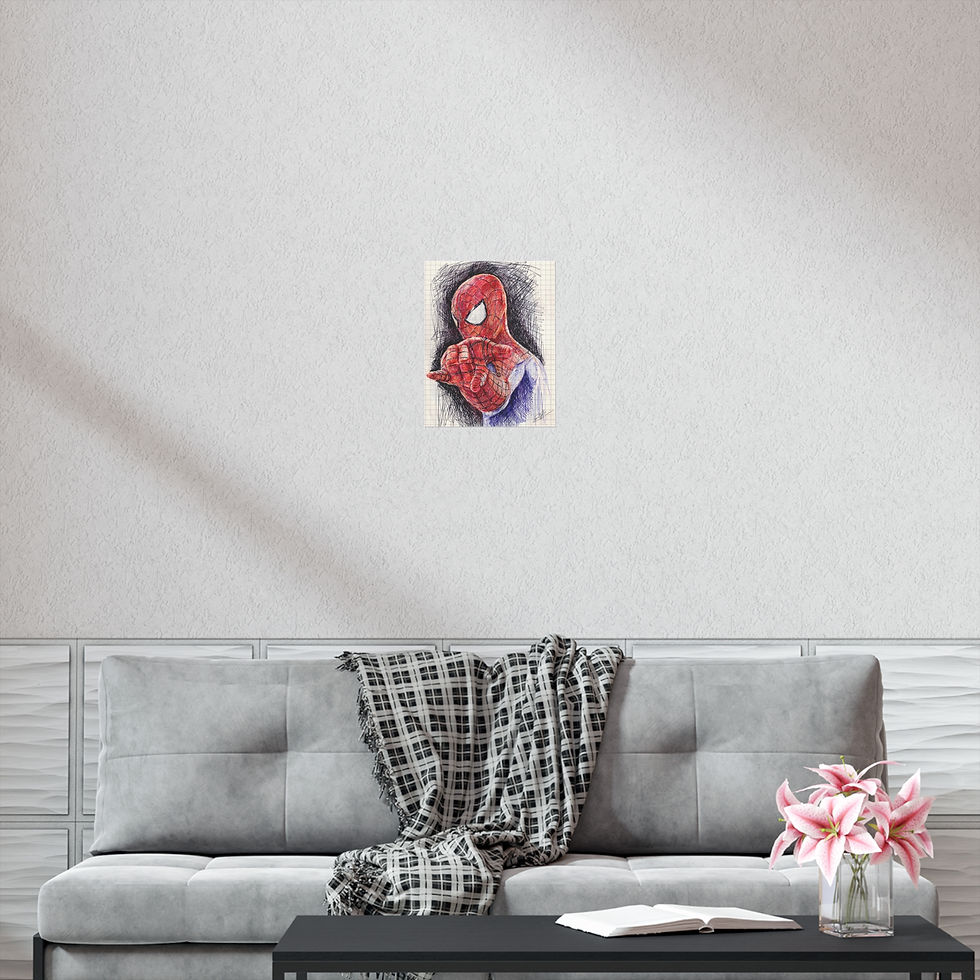 Thumbnail: Spiderman Ballpoint Drawing Print