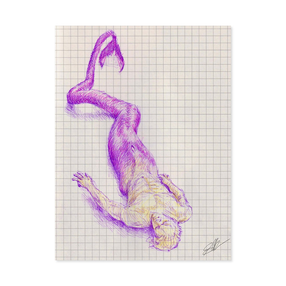 Thumbnail: Merman Ballpoint Drawing Print