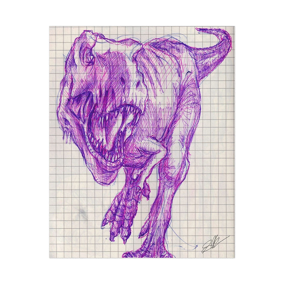 Thumbnail: Dino Ballpoint Drawing Print