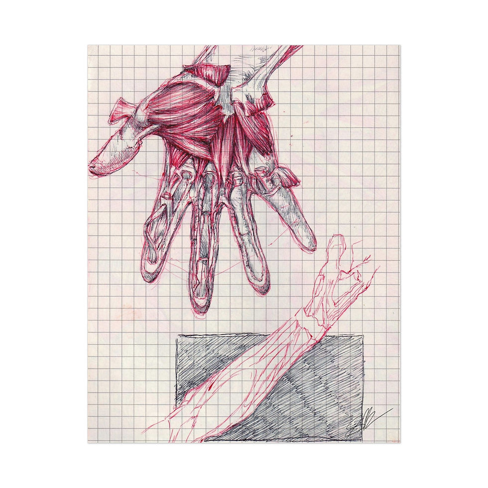 Thumbnail: Hand and Arm Ballpoint Drawing Print