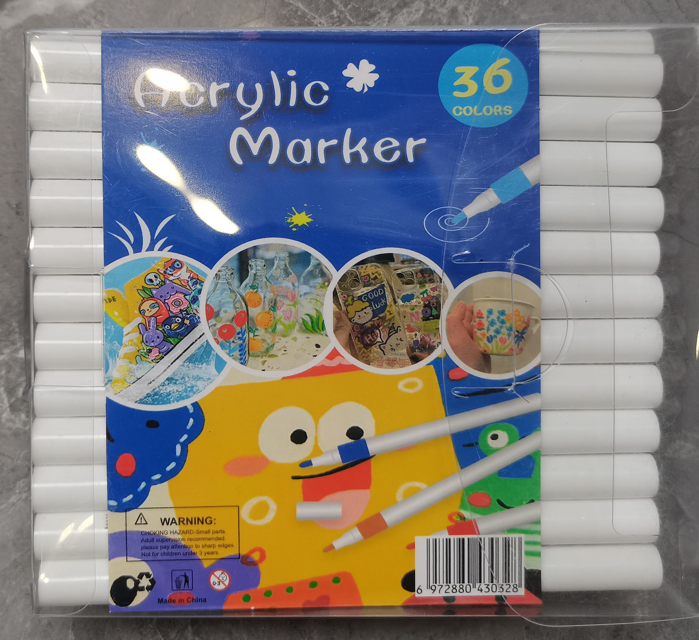 36pcs Acrylic Markers in PVC Box