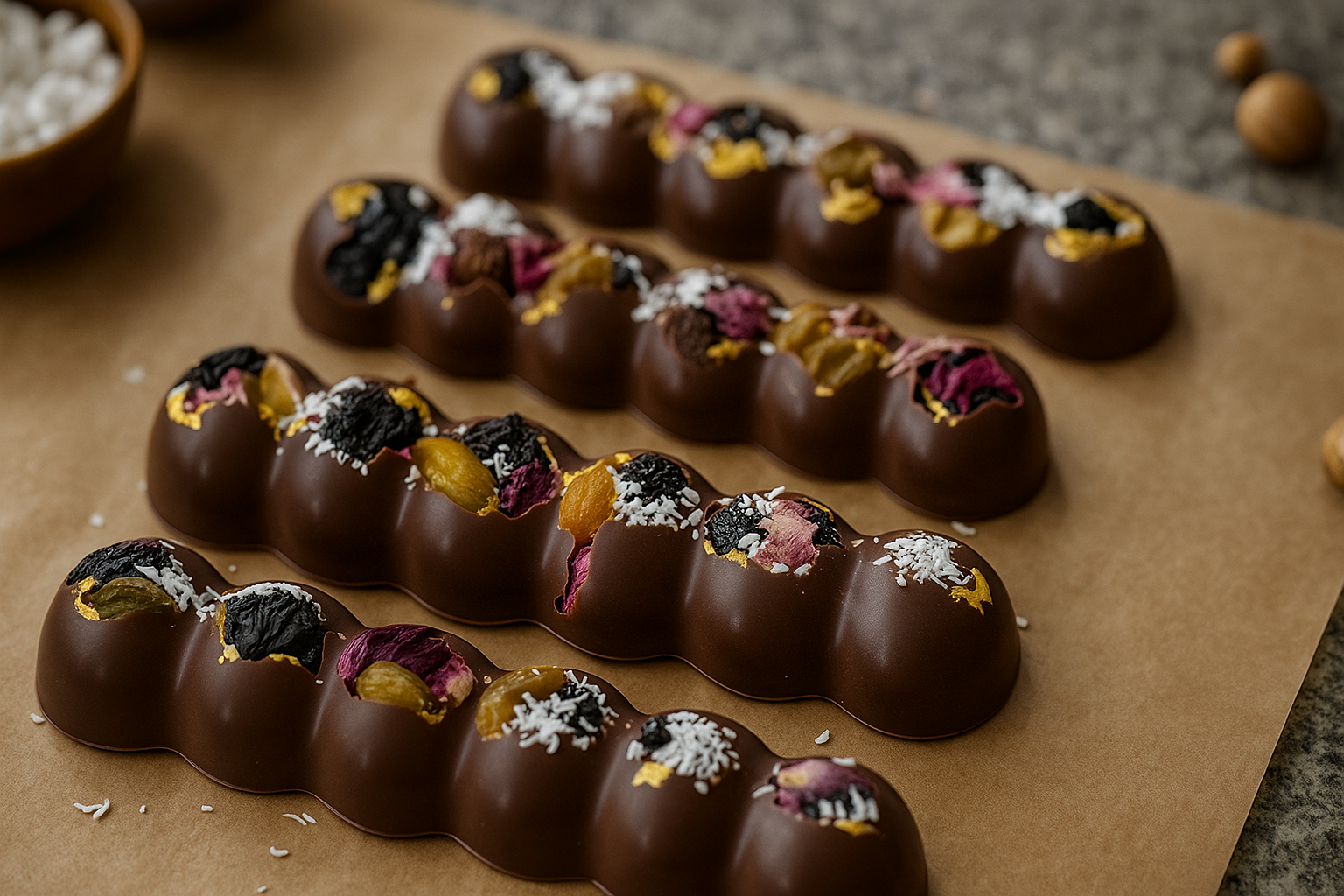 Blueberry Pistachio Lavender Lemon Chocolate Batons