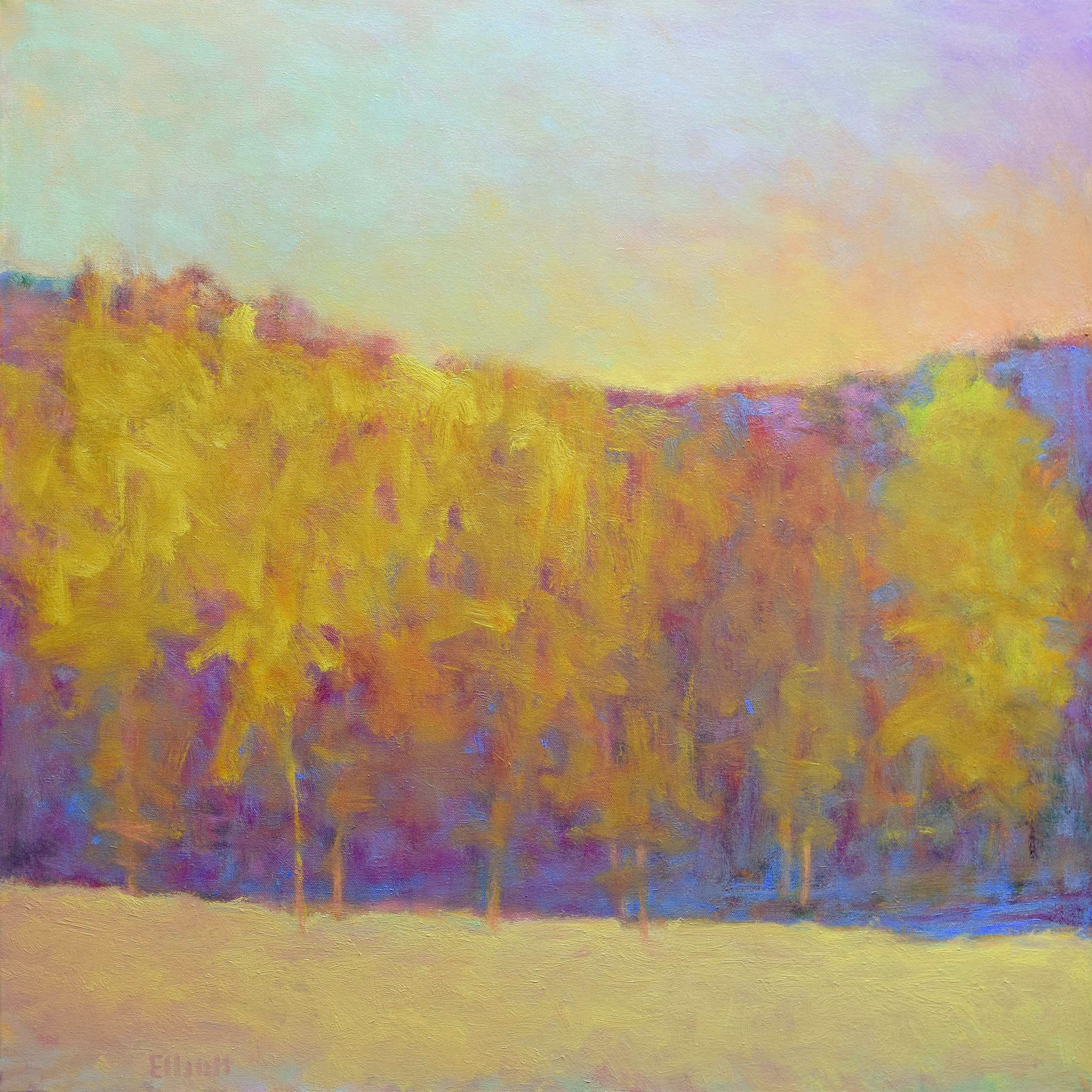 Descending Golds, oil on canvas, 30 x 30 inches