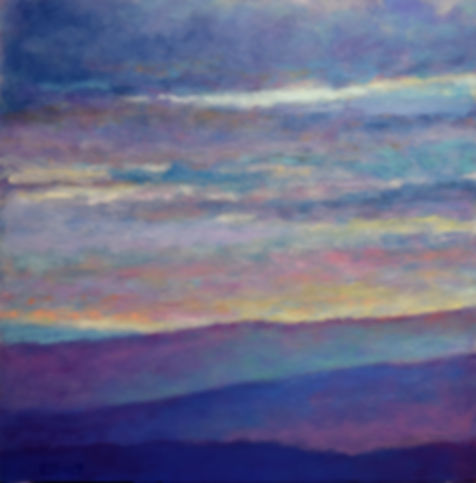 Reluctant Sunset II, 24 x 24 inches, framed