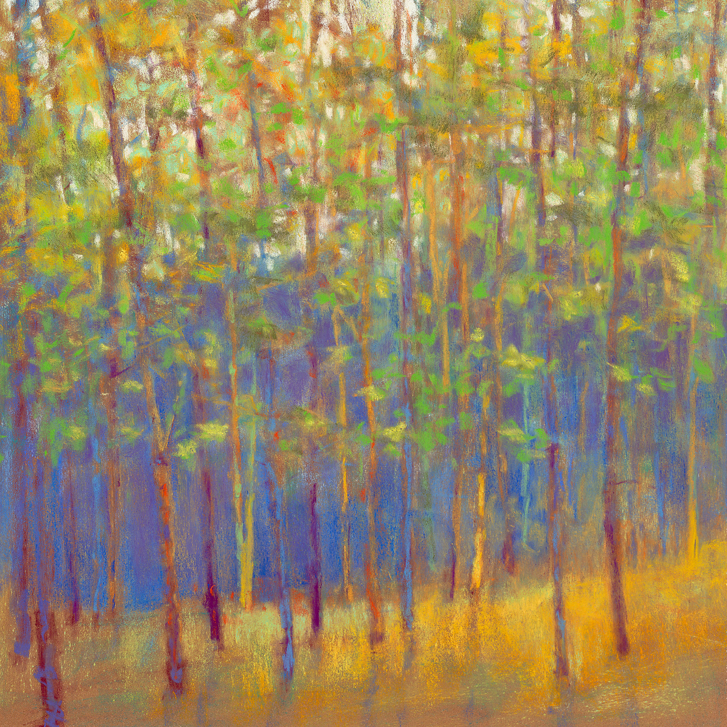 Into Fall, pastel on paper, 15 5/8
Pastel on paper, 15 5/8 x 15 5/8 in.