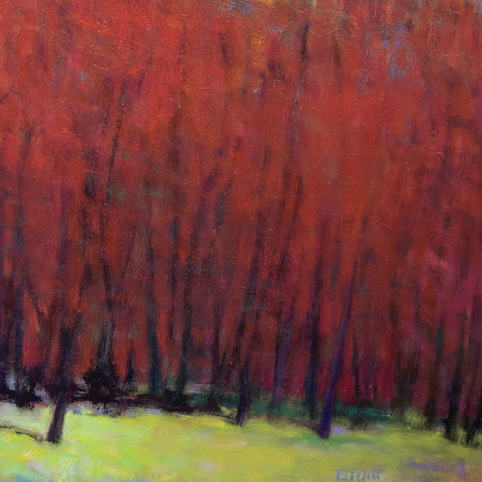 Miniatura: Red and Yellow Contrast, oil on canvas, 30 X 30 inches