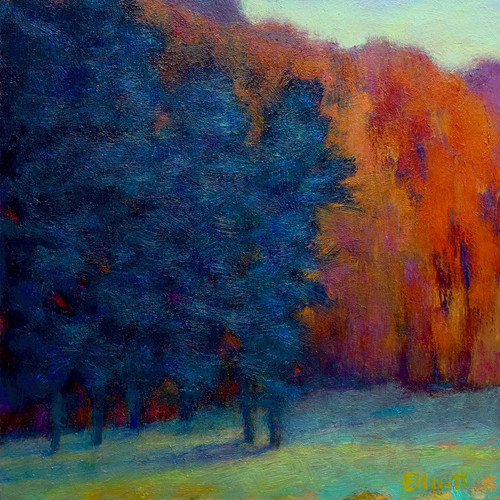 Colors in Contrast, oil on panel, 16 x 16 inches | Ken Elliott