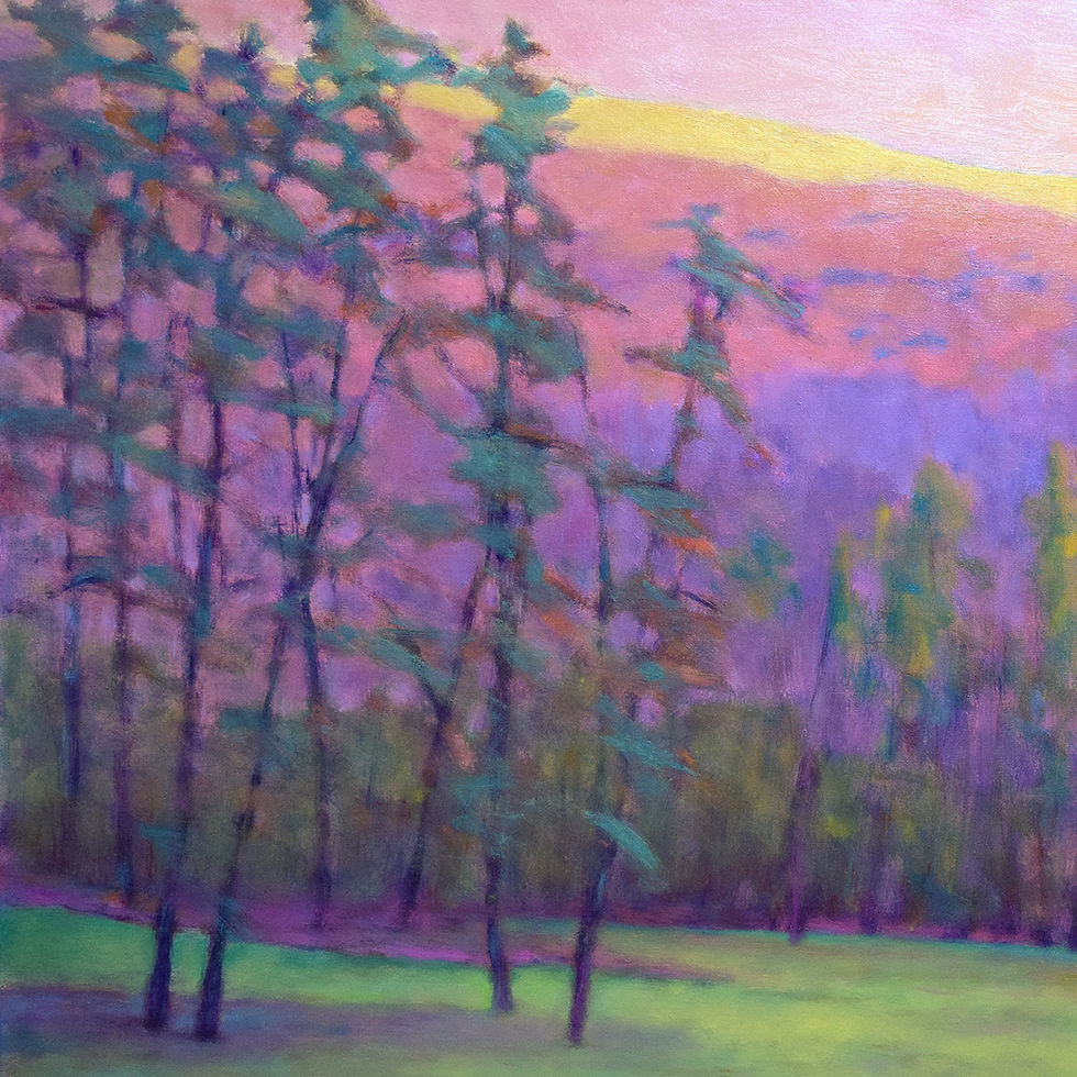 Miniatura: Soft Meadow View, oil on canvas, 36 x 72 inches