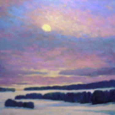 Last Sun over the Snow Fields, 40 x 40 inches