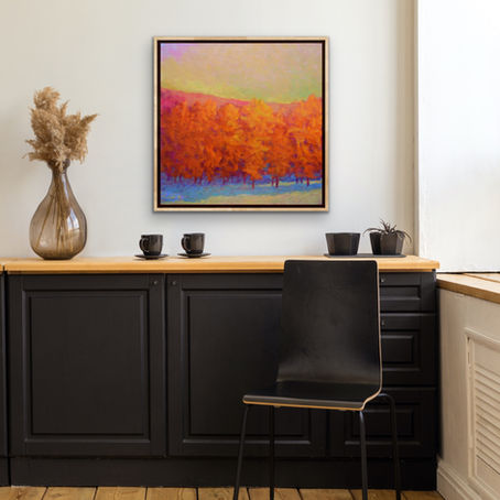 New Work: Sudden Orange Light, oil on canvas, 30 x 30 inches