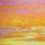 Thumbnail: Yellow to Orange Sunset, oil on canvas, 36 x 36 inches
