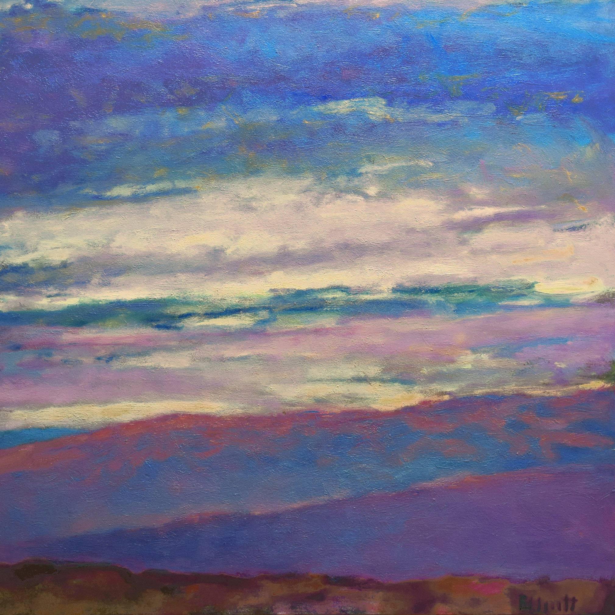 Colors on the Diagonal, oil on canvas, 36 x 36 inches