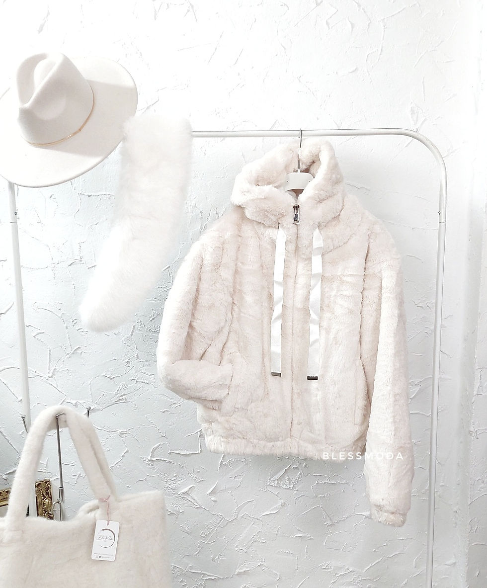 Veste Teddy Capuche Blanche