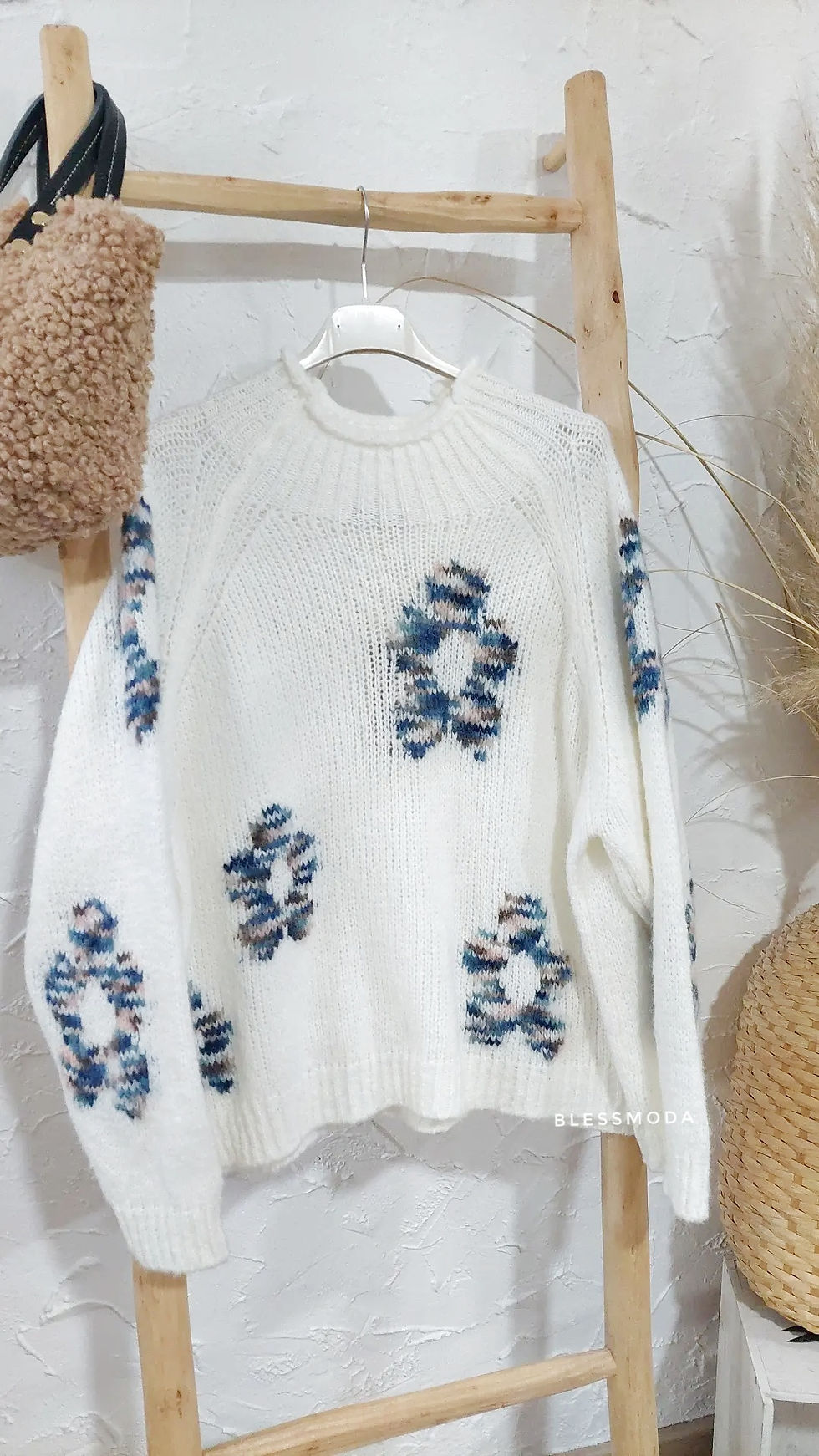 Maillot bleu à fleurs