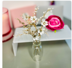 #004 Floral hair pins with gold and crystal detailing, ideal for a romantic bridal style £30.00