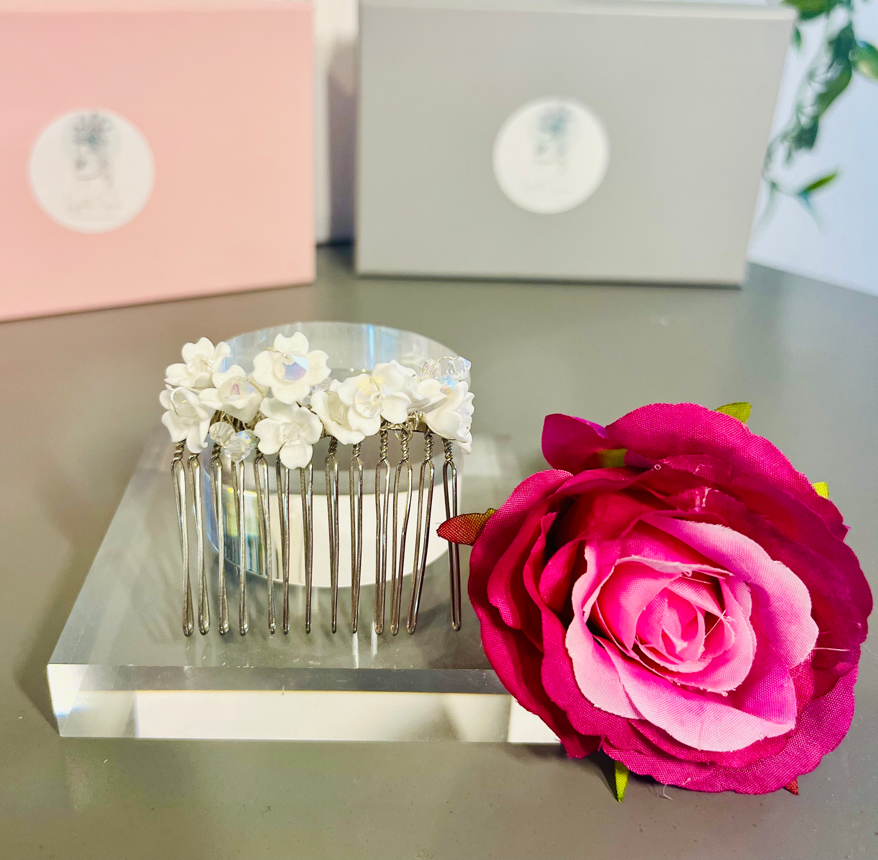 Handmade Delicate Blossom Bridal Hair Comb