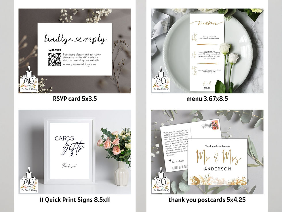 Thumbnail: Wedding Announcement BUNDLE - Akira Set,  Customize>Download>Print