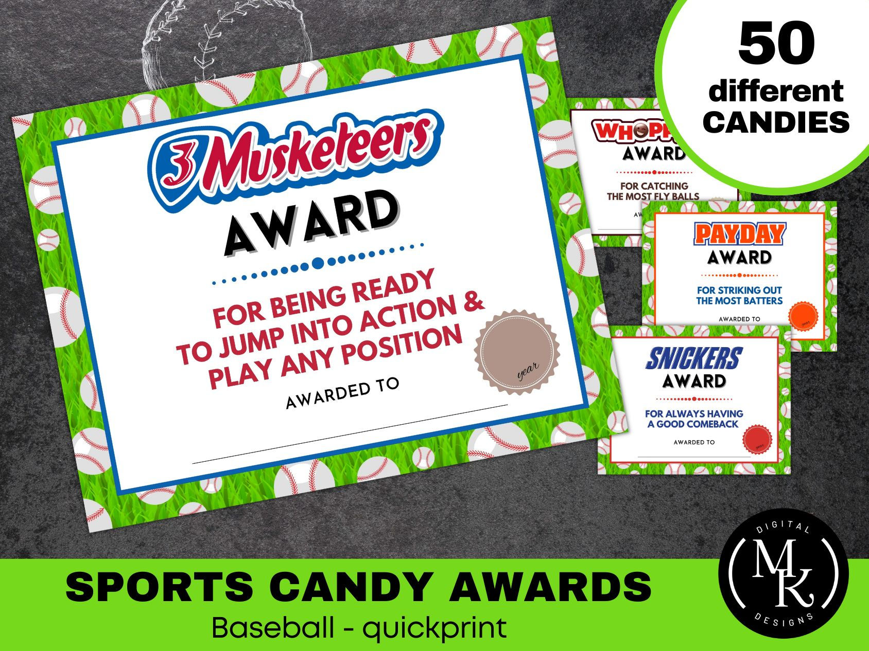Sports Candy Awards - Baseball, 50 Candies