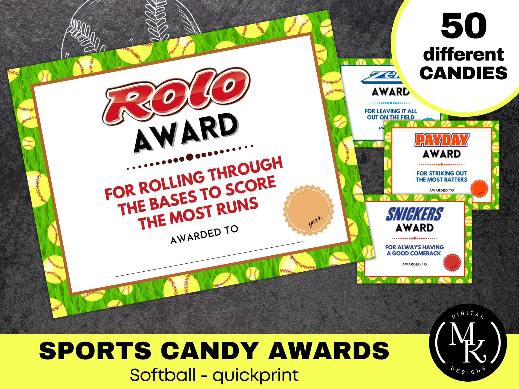 Sports Candy Awards - Softball, 50 Candies