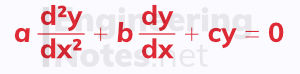 Second-order homogeneous differential equations. Differential Equations notes, free online a-level further maths core pure 2 CP2 notes. EngineeringNotes.net, EngineeringNotes, Engineering Notes.