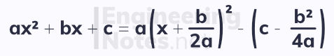 Completing the square, solving quadratic equations, A-Level Maths notes. EngineeringNotes.net, EngineeringNotes, Engineering Notes