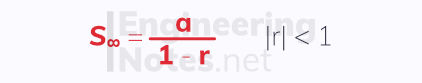 Sum to infinity of a geomteric series. A-Level Maths. EngineeringNotes.net, EngineeringNotes, Engineering Notes