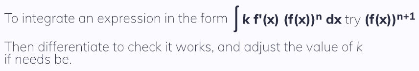 The reverse chain rule for integration. Integration. How to use the reverse chain rule. How to integrate. Free online A-Level Maths Notes. EngineeringNotes.net, EngineeringNotes, Engineering Notes.