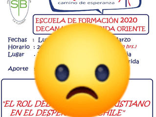 "SUSPENSIÓN Escuela de Formación 2020"