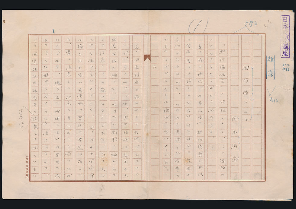 猫を親指で押す、など/岡本綺堂、鈴木信太郎、結城信一他自筆草稿